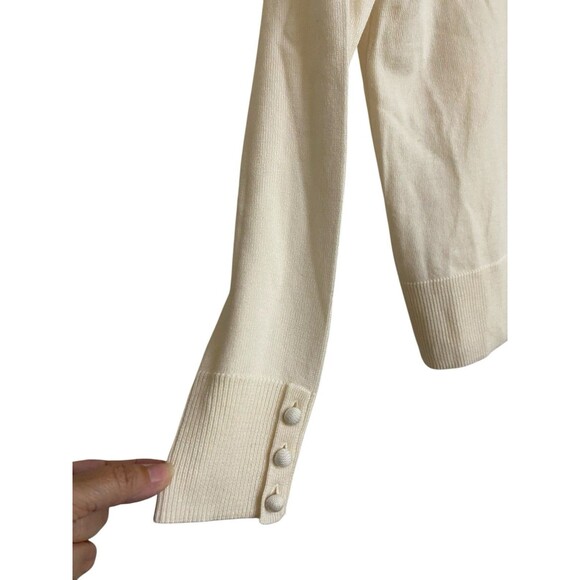 Talbots Merino Wool Cowl Neck Sweater Size S Cream - Picture 3 of 5